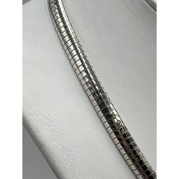 Sterling Silver Italy Omega 925 Chain Necklace 7mm 17”‎ 37. 43 Grams - Picture 4 of 11